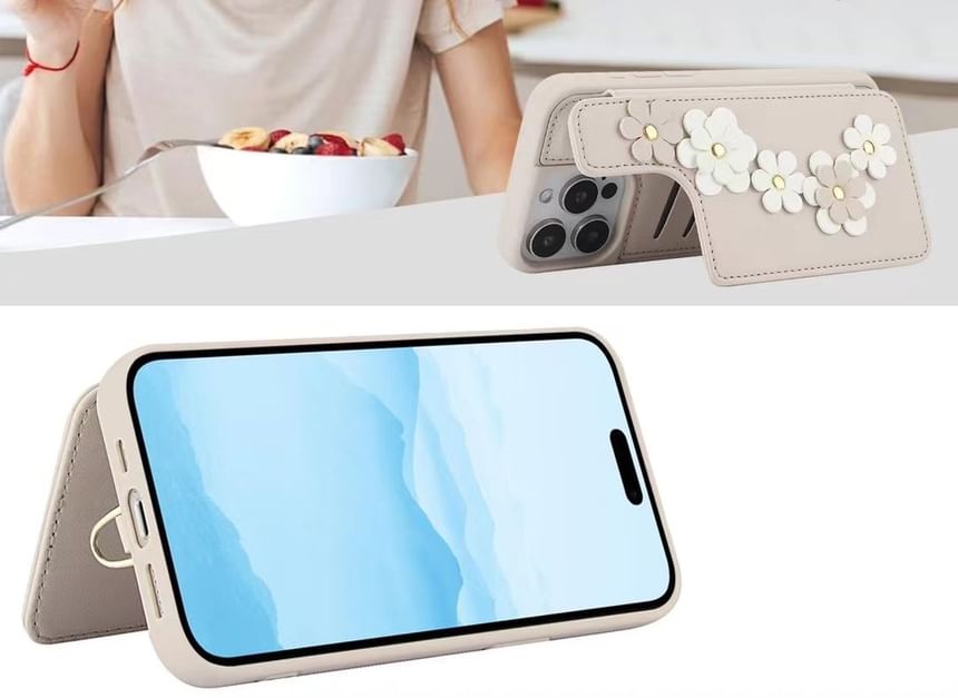 Leather Phone Floral Case Faux