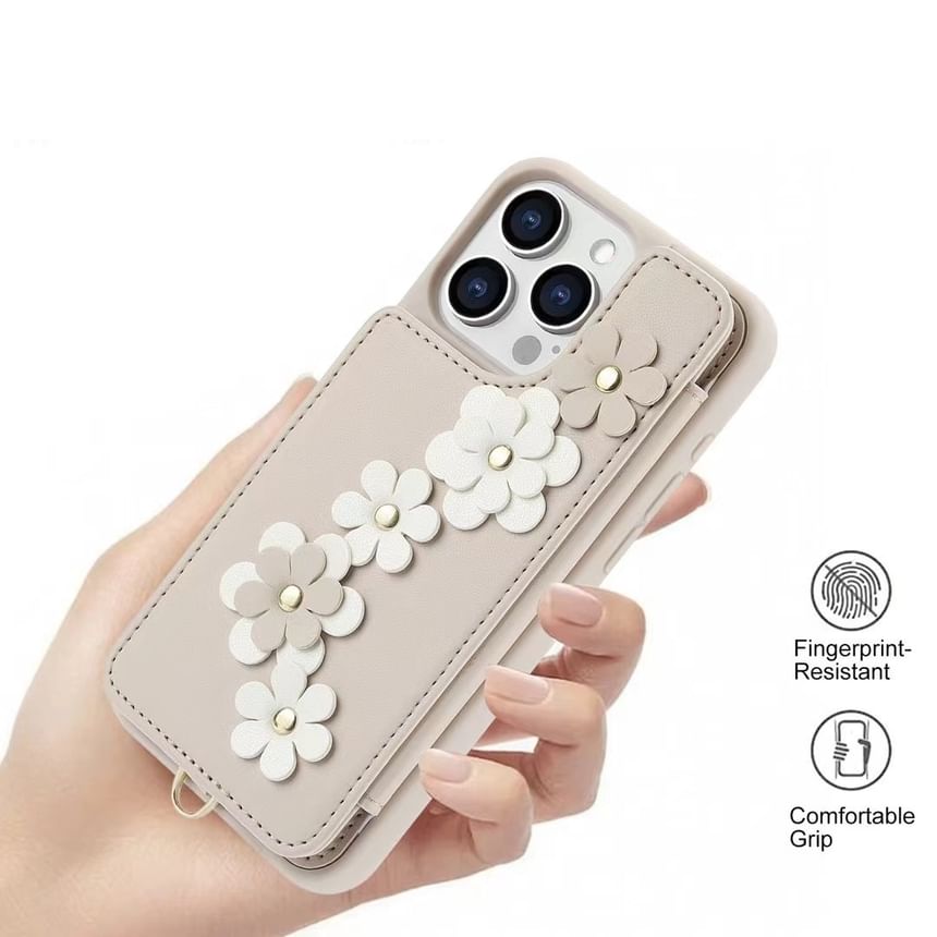 Leather Phone Floral Case Faux