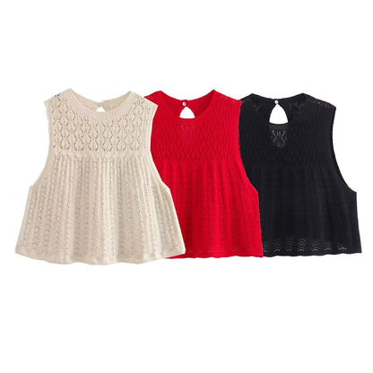 Sleeveless Knit Top with High-Waist Mermaid Skirt