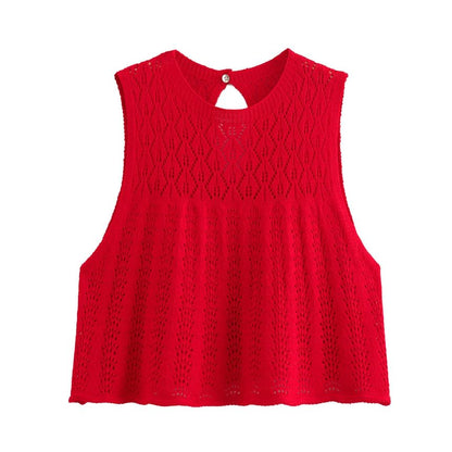 Sleeveless Knit Top with High-Waist Mermaid Skirt