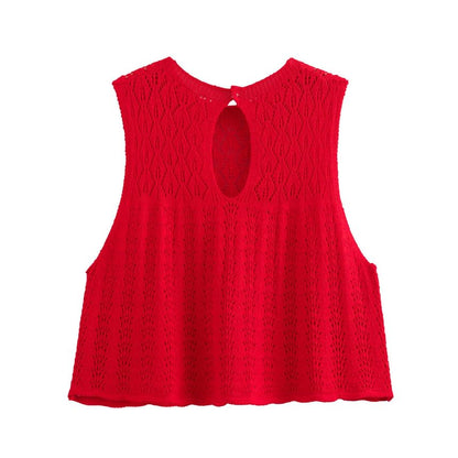 Sleeveless Knit Top with High-Waist Mermaid Skirt