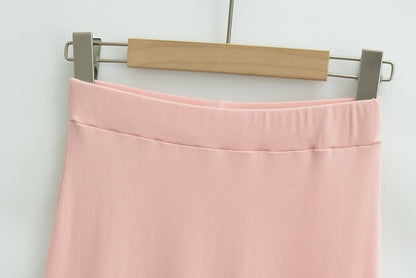 Plain High-Rise A-Line Maxi Skirt