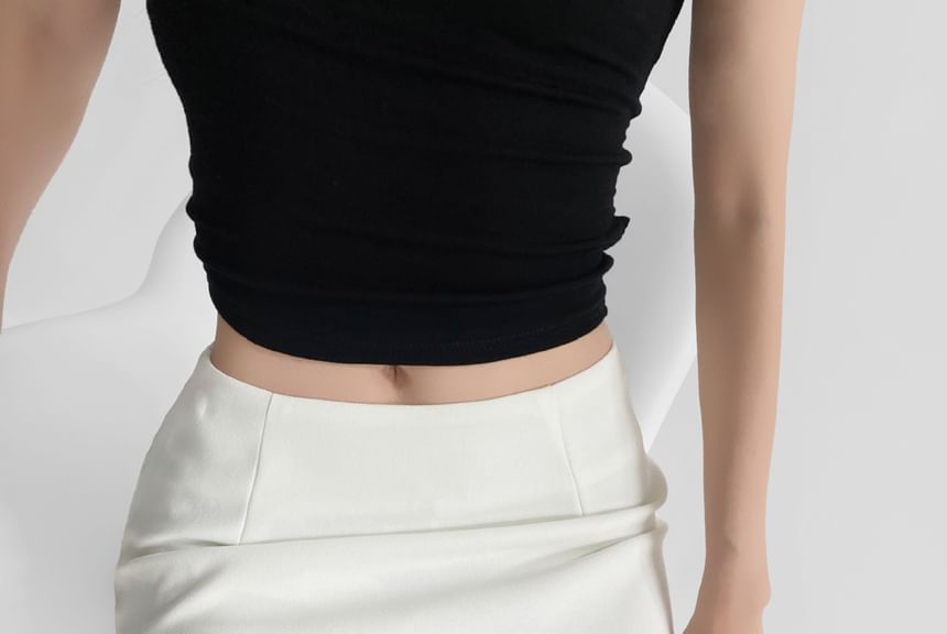 Lace-Trimmed High-Rise Mini Skirt