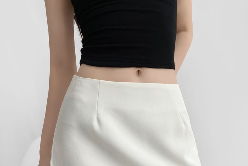 Lace-Trimmed High-Rise Mini Skirt
