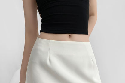 Lace-Trimmed High-Rise Mini Skirt