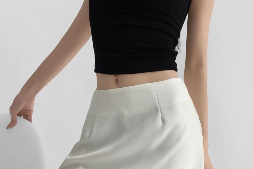 Lace-Trimmed High-Rise Mini Skirt