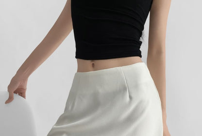 Lace-Trimmed High-Rise Mini Skirt