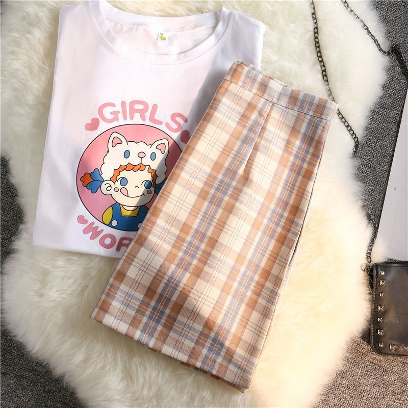 Plaid High-Waist Pencil Mini Skirt