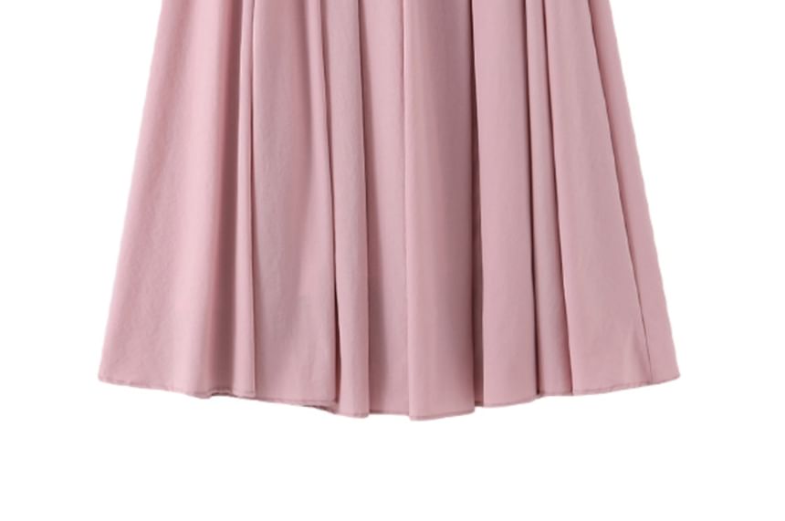 Plain Mid-Rise A-Line Midi Skirt