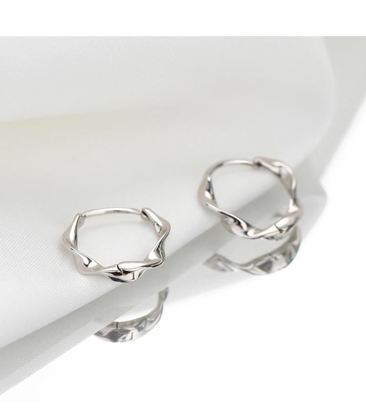 Earring Hoop Sterling Wavy Silver