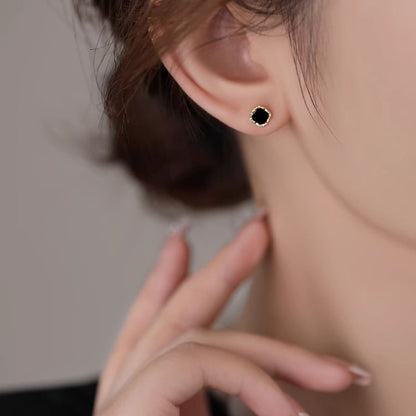 Silver Sterling Ear Stud Square