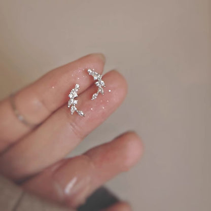 Silver Rhinestone Ear Sterling Stud