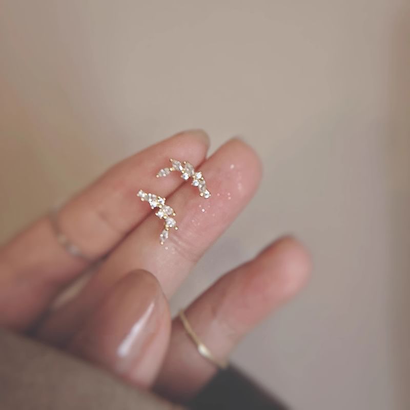 Silver Rhinestone Ear Sterling Stud