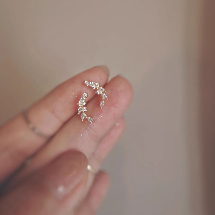 Silver Rhinestone Ear Sterling Stud