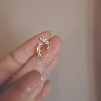 Silver Rhinestone Ear Sterling Stud