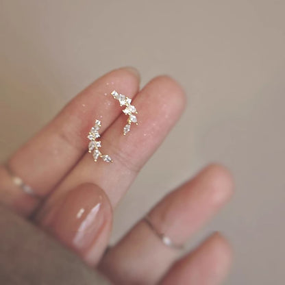 Silver Rhinestone Ear Sterling Stud