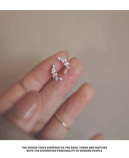 Silver Rhinestone Ear Sterling Stud