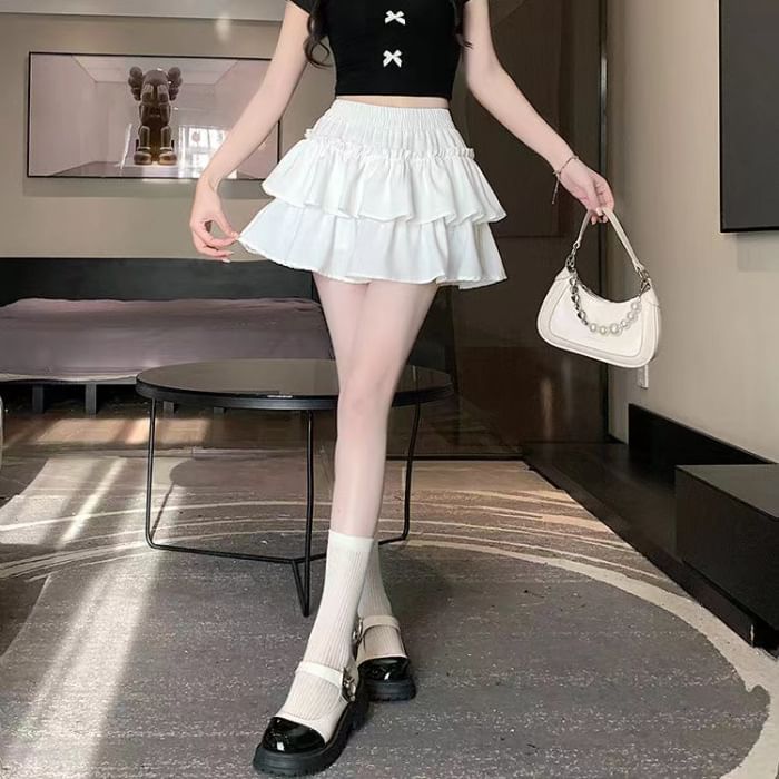 Leopard Print High-Waist Flared Mini Skirt