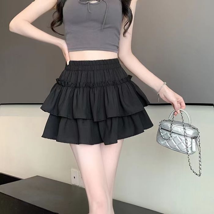 Leopard Print High-Waist Flared Mini Skirt