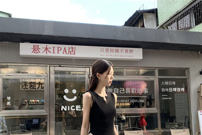 Notch-Neck Tank Top with Maxi A-Line Skirt