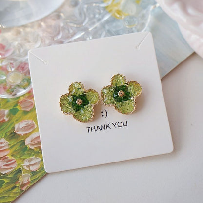 / Stud Flower Clip Butterfly On Earring
