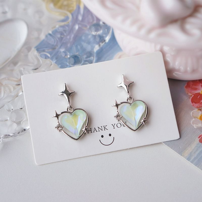 Heart Earring Drop Star / On Clip