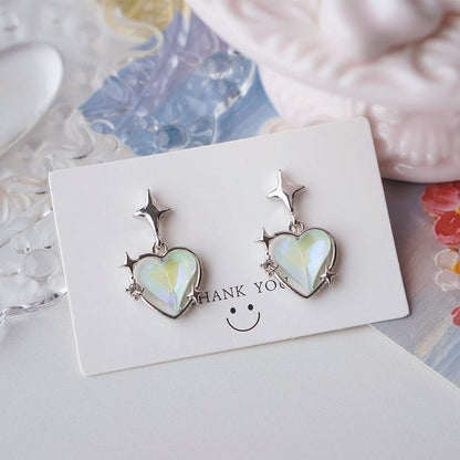 Heart Earring Drop Star / On Clip