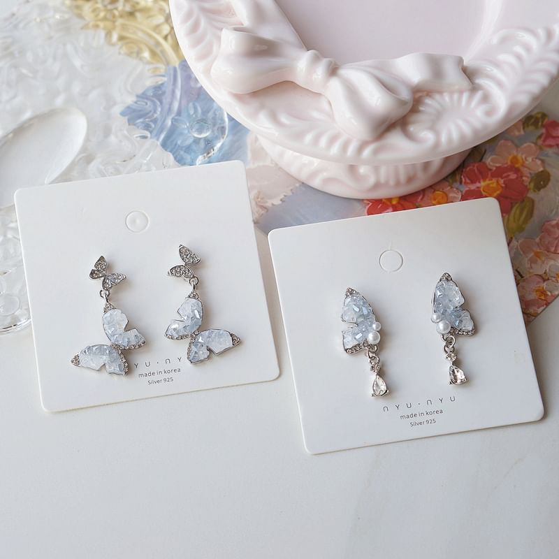 On / Drop Butterfly Clip Earring