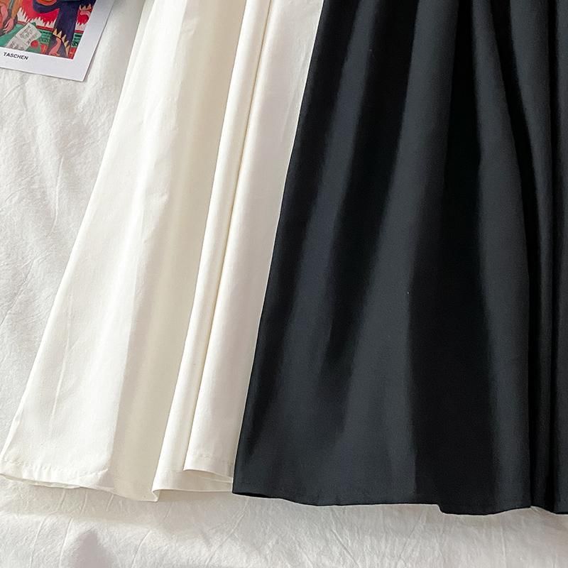 Plain High-Waist A-Line Maxi Skirt
