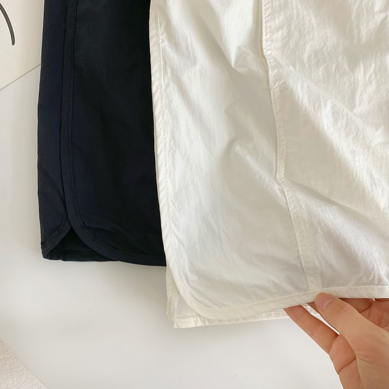 Drawstring Panel High-Waist A-Line Mini Skirt