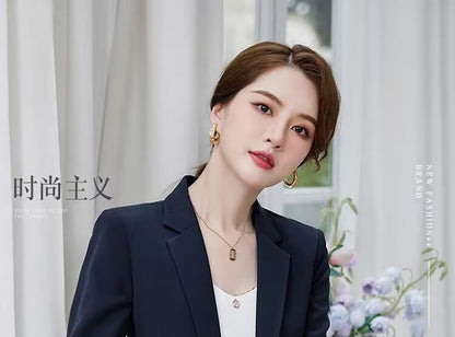 Lapel Collar Blazer with Mini Pencil Skirt and Cropped Straight Pants Set