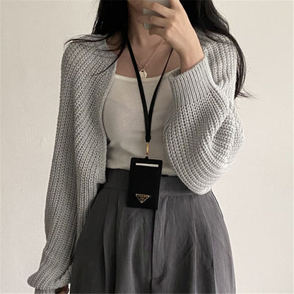 Chunky Knit Open Front Crop Cardigan