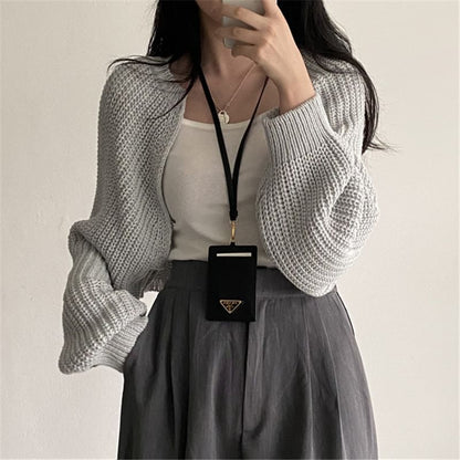 Chunky Knit Open Front Crop Cardigan