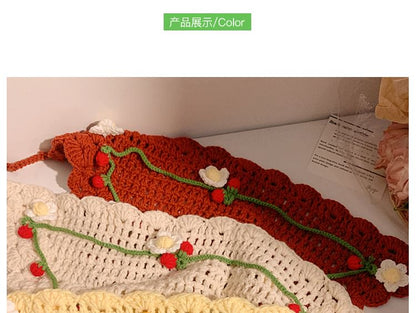Hat Tie / Hair Floral Bonnet Crochet