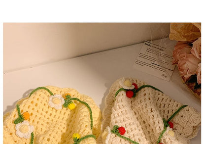 Hat Tie / Hair Floral Bonnet Crochet