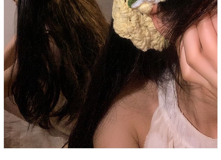 Hat Tie / Hair Floral Bonnet Crochet