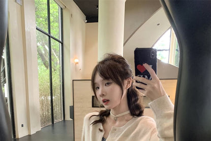 Crewneck Button Cardigan