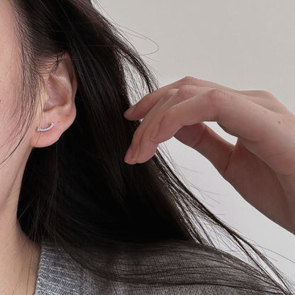 Earring Silver Stud Sterling Rhinestone