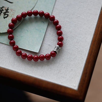 Bracelet Silver Charm Beaded