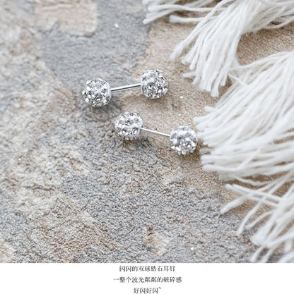 Earring Ball Stud Rhinestone