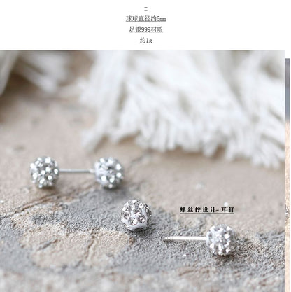 Earring Ball Stud Rhinestone