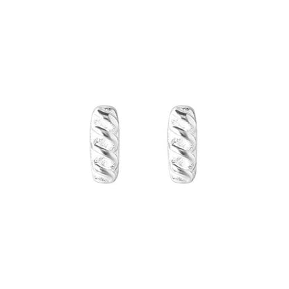 Silver Earring Sterling Stud Baguette