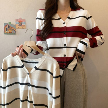 Striped V-Neck Sweater
