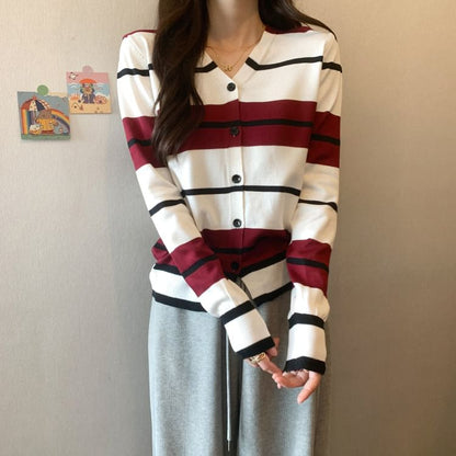Striped V-Neck Sweater