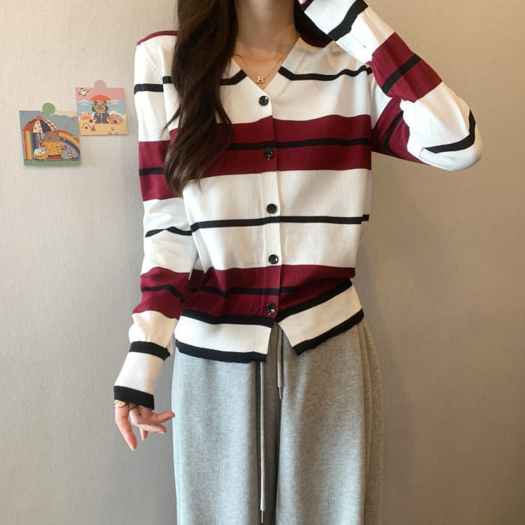Striped V-Neck Sweater