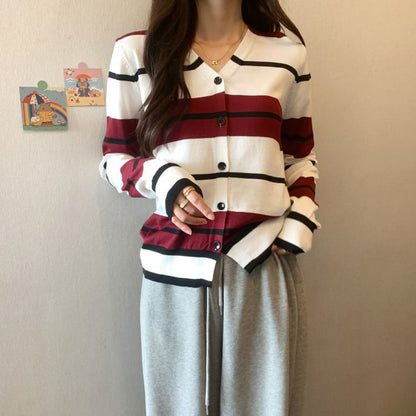 Striped V-Neck Sweater