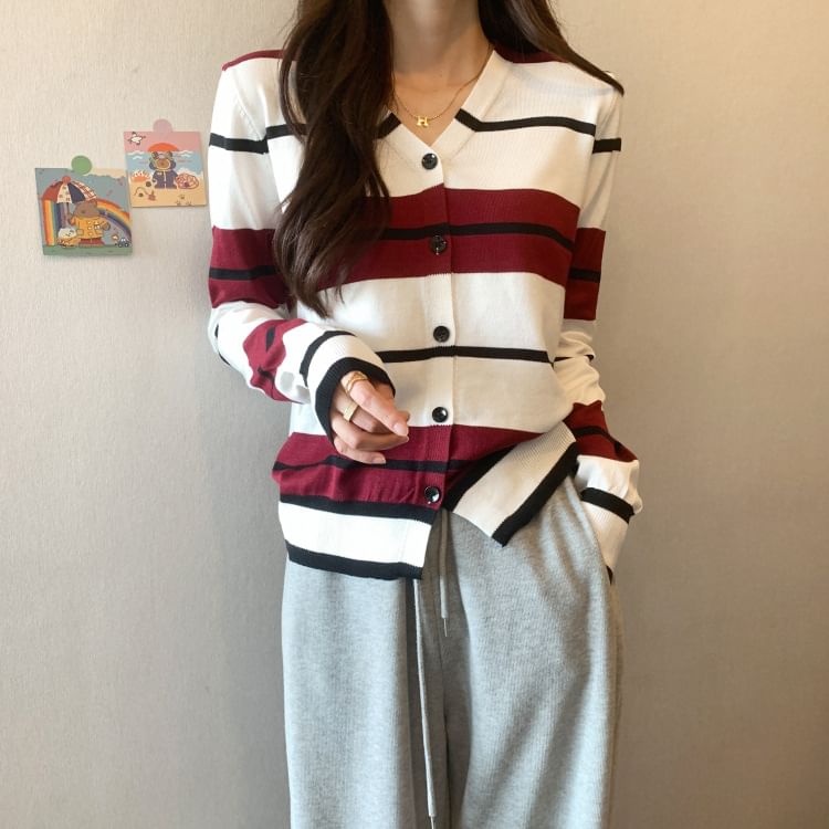Striped V-Neck Sweater