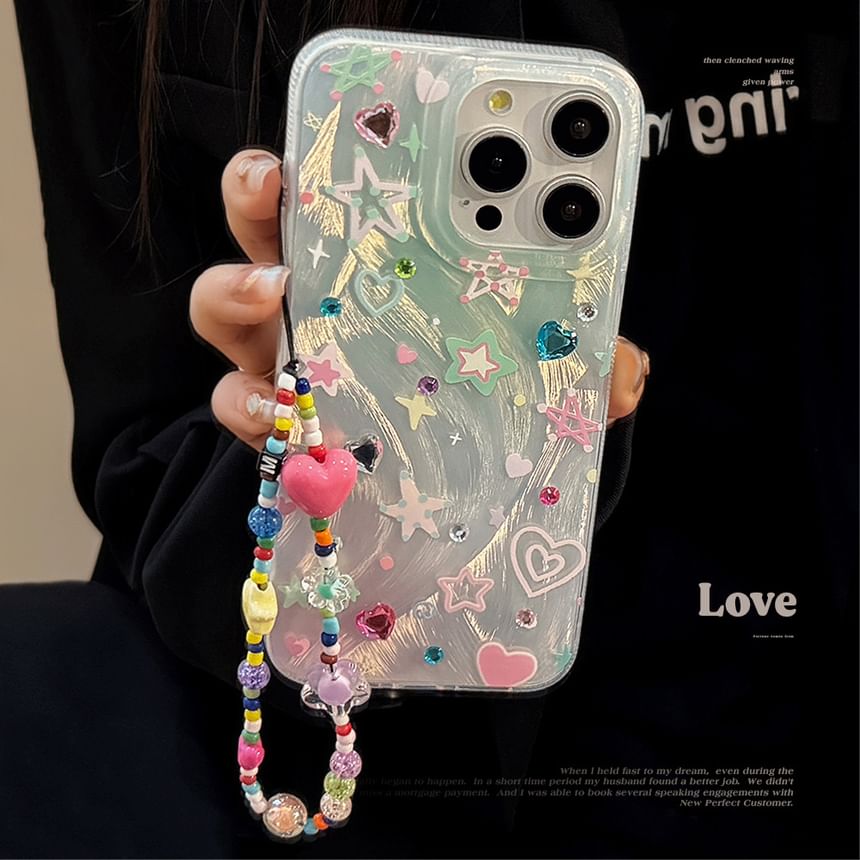 Phone Strap Adhesive Rhinestone / Decoration Star Case Set