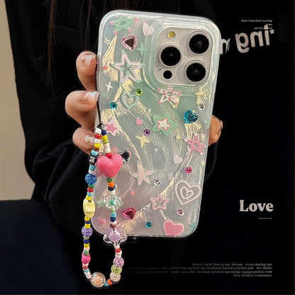 Phone Strap Adhesive Rhinestone / Decoration Star Case Set
