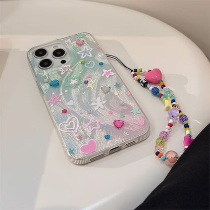 Phone Strap Adhesive Rhinestone / Decoration Star Case Set
